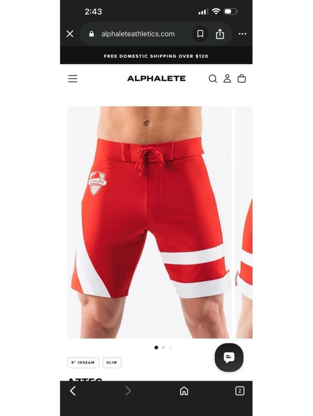 Alphalete Aztec Boardshorts Crimson Coin Slim Fit Sz 32 NWT Surf Swim